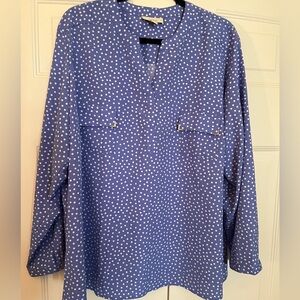 Appleseed 2X Tunic Polka Dot Blouse